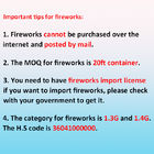 Chinese Factory 6'' Professional Display Fireworks Shell Pyrotechnics Supplies 1.3g Un0335 Pyrotechnics