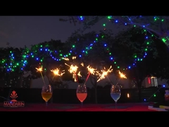 Hochzeits-Neon-Sparkler, mehrfarbige mit goldenem Effekt.