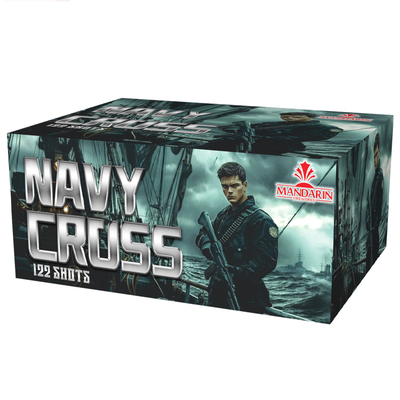 Liuyang Fabrik 122 Schuss CE Markt NAVY CROSS Cake Feuerwerk FAFBWL CE-zertifiziertes Cake Feuerwerk Outdoor Salut Pyrotechnik