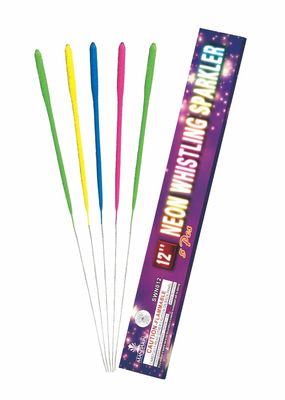 12 Zoll-pfeifende Feuerwerks-Wunderkerze-bunte Kuchen-Brunnen-NeonWunderkerze mit Goldeffekten