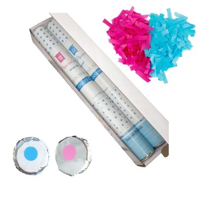 Geschlecht decken Partei-Rosa-blaue Farbgebläse Holi-Pulver-Konfetti-Kanone auf